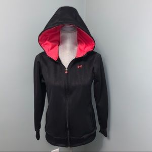 UNDER ARMOUR Semi Fitted full zip Black Hoodie sweater women’s size small